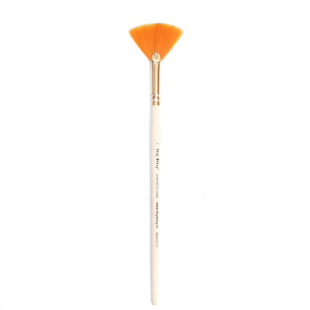 Synthetic Hair Fan Brush Size -4 Golds