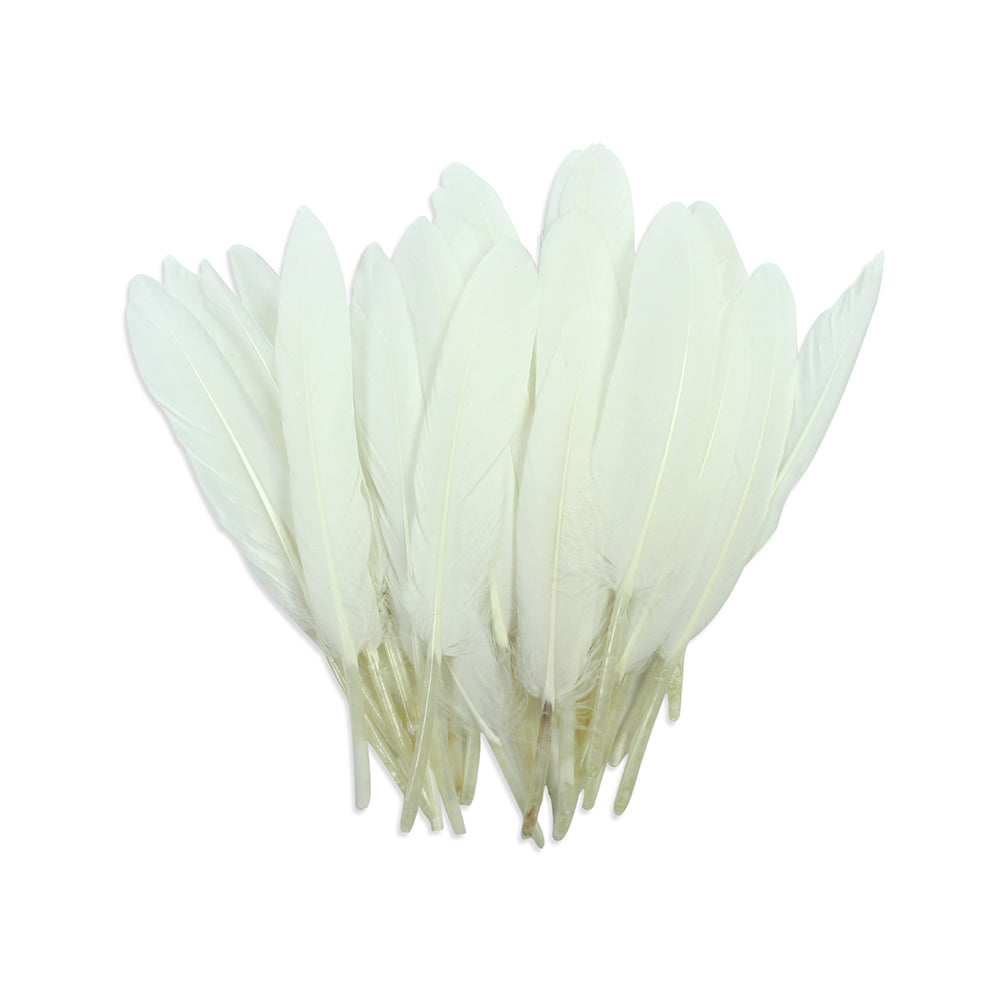 Red Indian Quill Feathers White 30Pcs Pb Ib