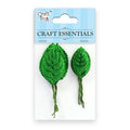 Fabric Leaves W/Stem Green 20pc