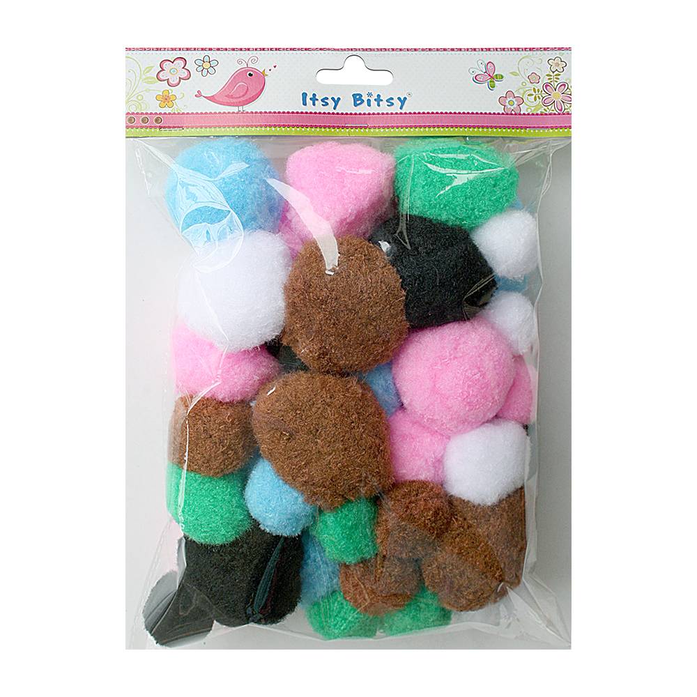 Jumbo Pompom Asst 30pcs