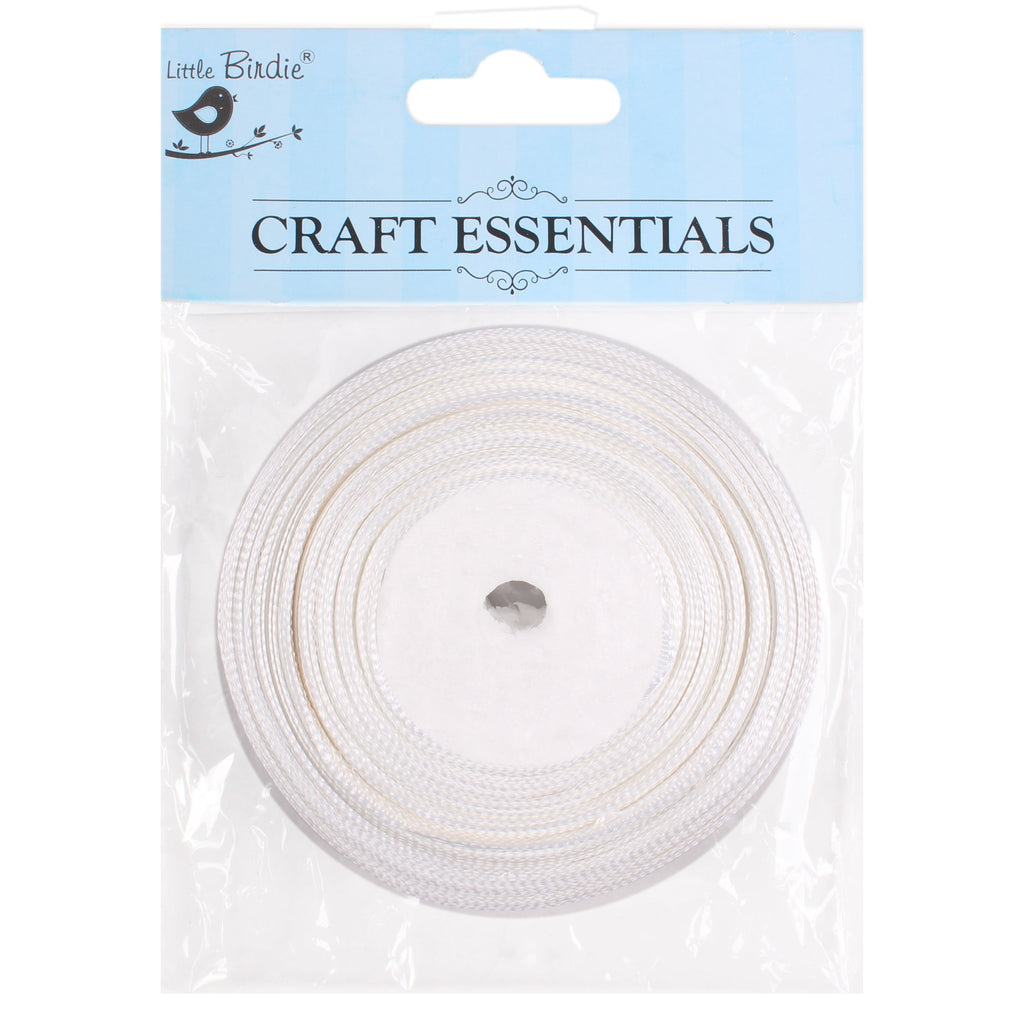 Satin Ribbons - 25mm Width -White - 15mtr