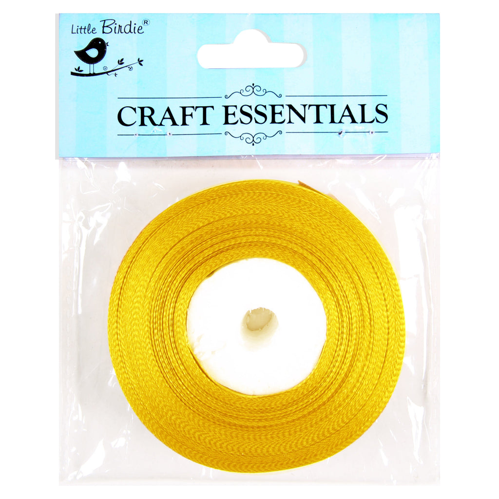 Satin Ribbons 25mm Yellow 15mtr