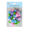 Pompom Asst Size Pastel 50pcs