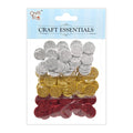 Glitter Foam Dots Self Adhesive White/Yellow/Red 90 pcs