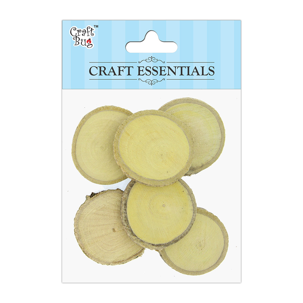 Wooden Discs 40Mmx6Mm Approx 6Pc Ib