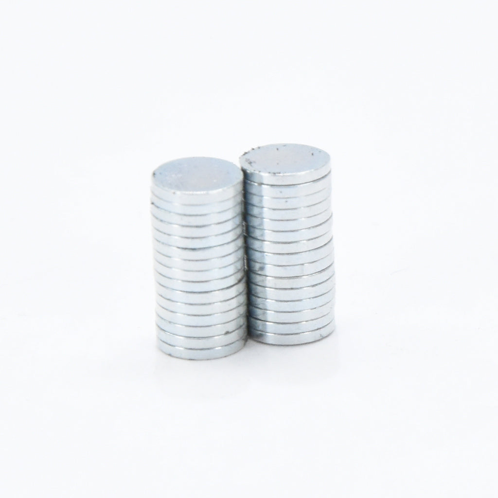 Round Disc Neodymium  Magnet - Silver, 8x1mm, 20pc