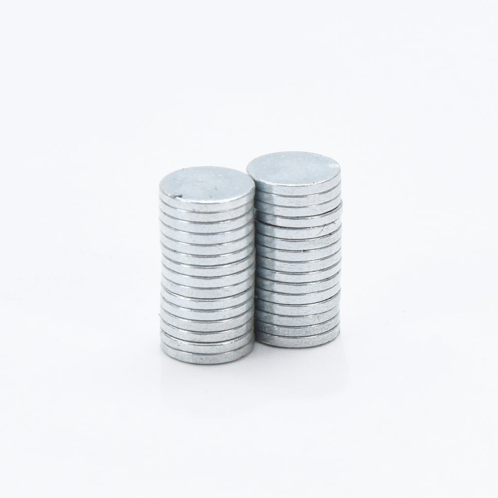 Round Disc Neodymium  Magnet - Silver, 6x1mm, 30pc