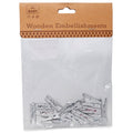 Wooden Pegs - Silver, 2.5cm, 20Pc