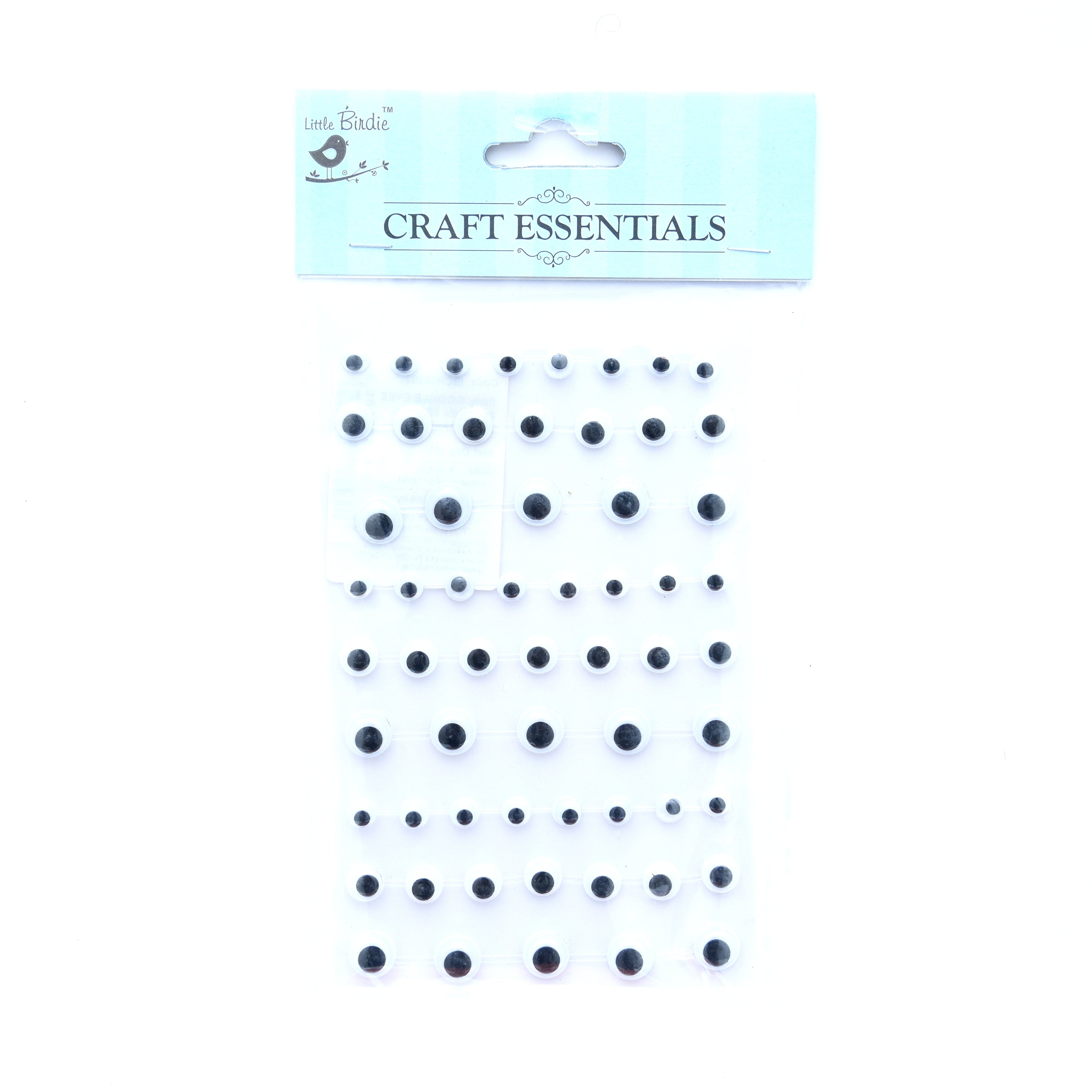 Googly Eyes 6 8 10Mm 9Strips 72Pcs 1Pk Ib