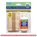 Ice Cream Sticks Natural 65 X 10 X 2mm 50pc With 30Ml Glue