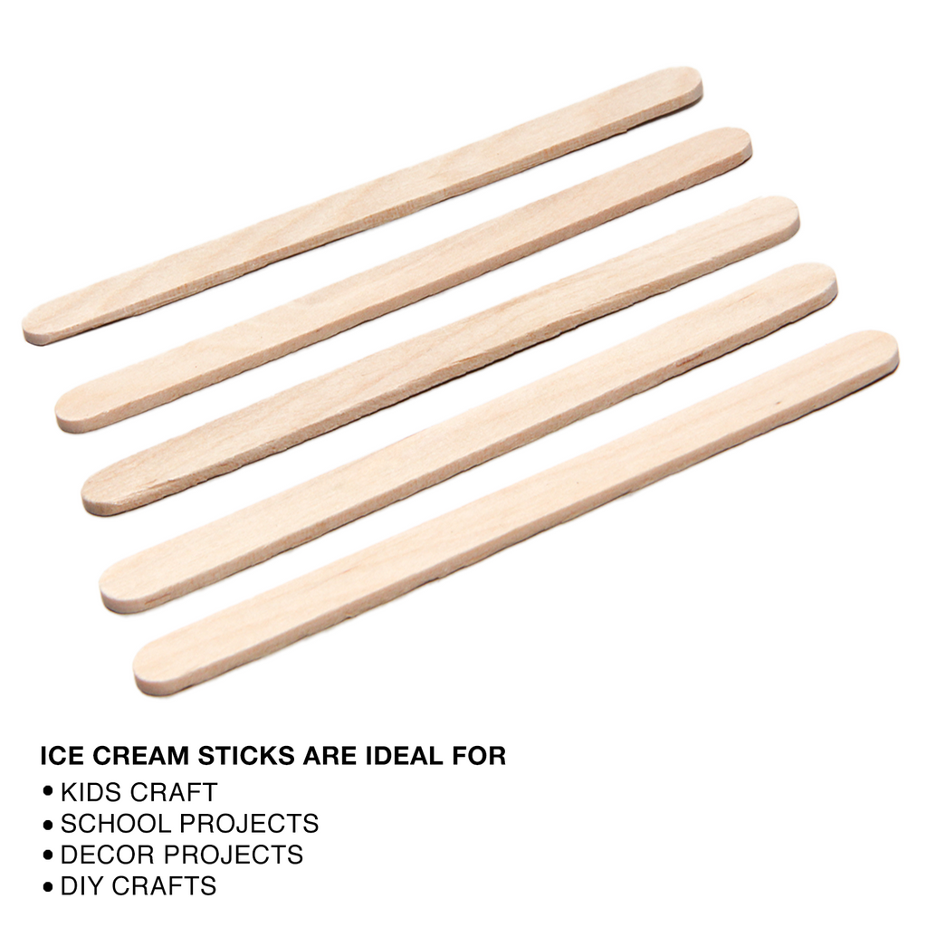 Ice Cream Sticks Natural 114 X 10 X 2mm 50pc With 30Ml Glue