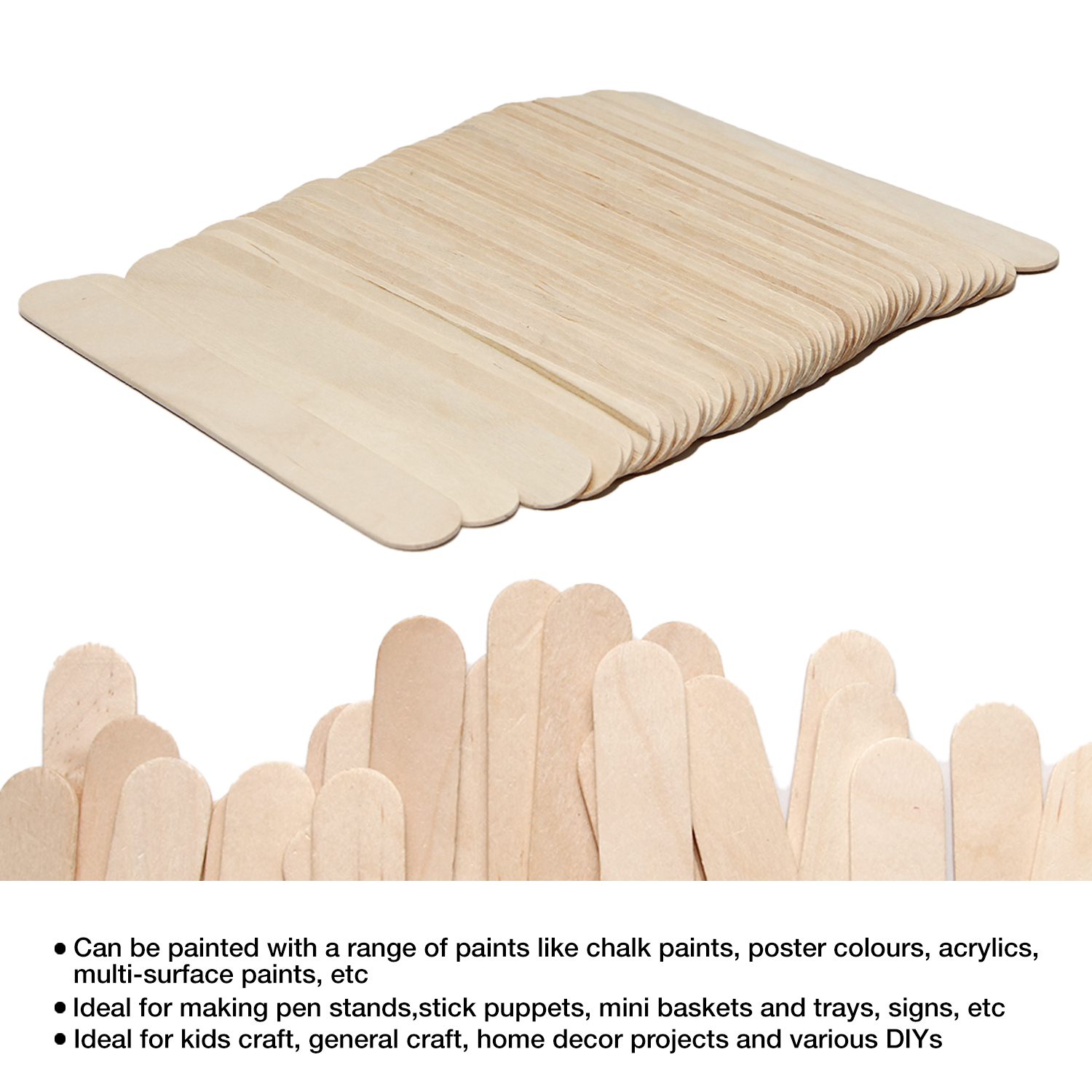 Ice Cream Sticks Natural 150 X 18 X 2mm 50pc With 30Ml Glue