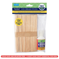 Ice Cream Sticks Natural 180 X 10 X 2mm 50pc With 30Ml Glue
