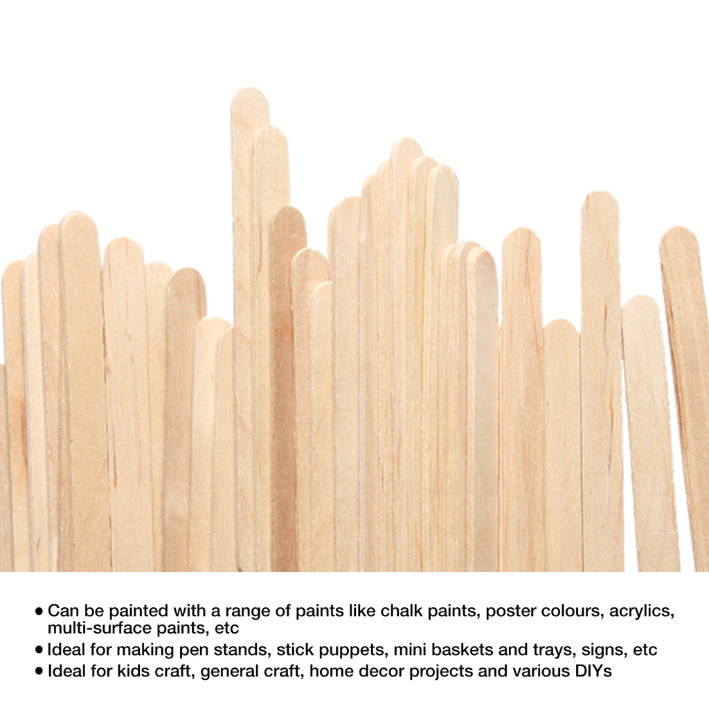 Ice Cream Sticks Natural 180 X 10 X 2mm 50pc With 30Ml Glue