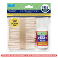 Ice Cream Flat Spoon Sticks Natural 94 X 17 X 2mm 50pc With 30Ml Glue