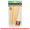 Round Bamboo Sticks Natural 205 X 6mm 30pc With 30Ml Glue