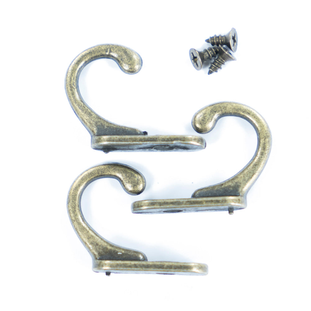 Multipurpose Hook With Screws 1-Hole 3Pc Ib