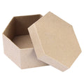 Paper Mache Box- Hexagon, 5 x 2.5 inch
