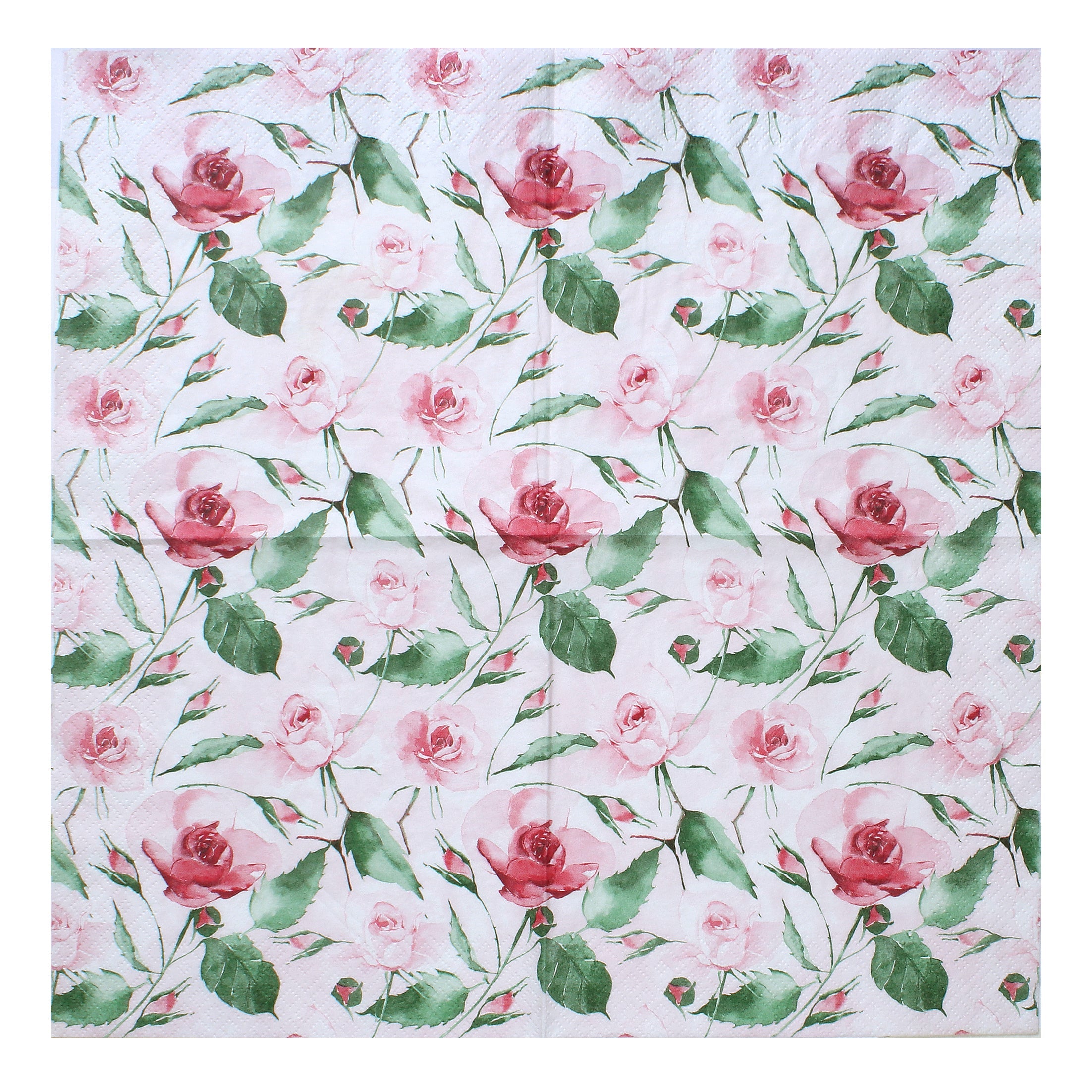 Decoupage Napkin Idyllic Roses 13x13Inch 3Ply 1Pc