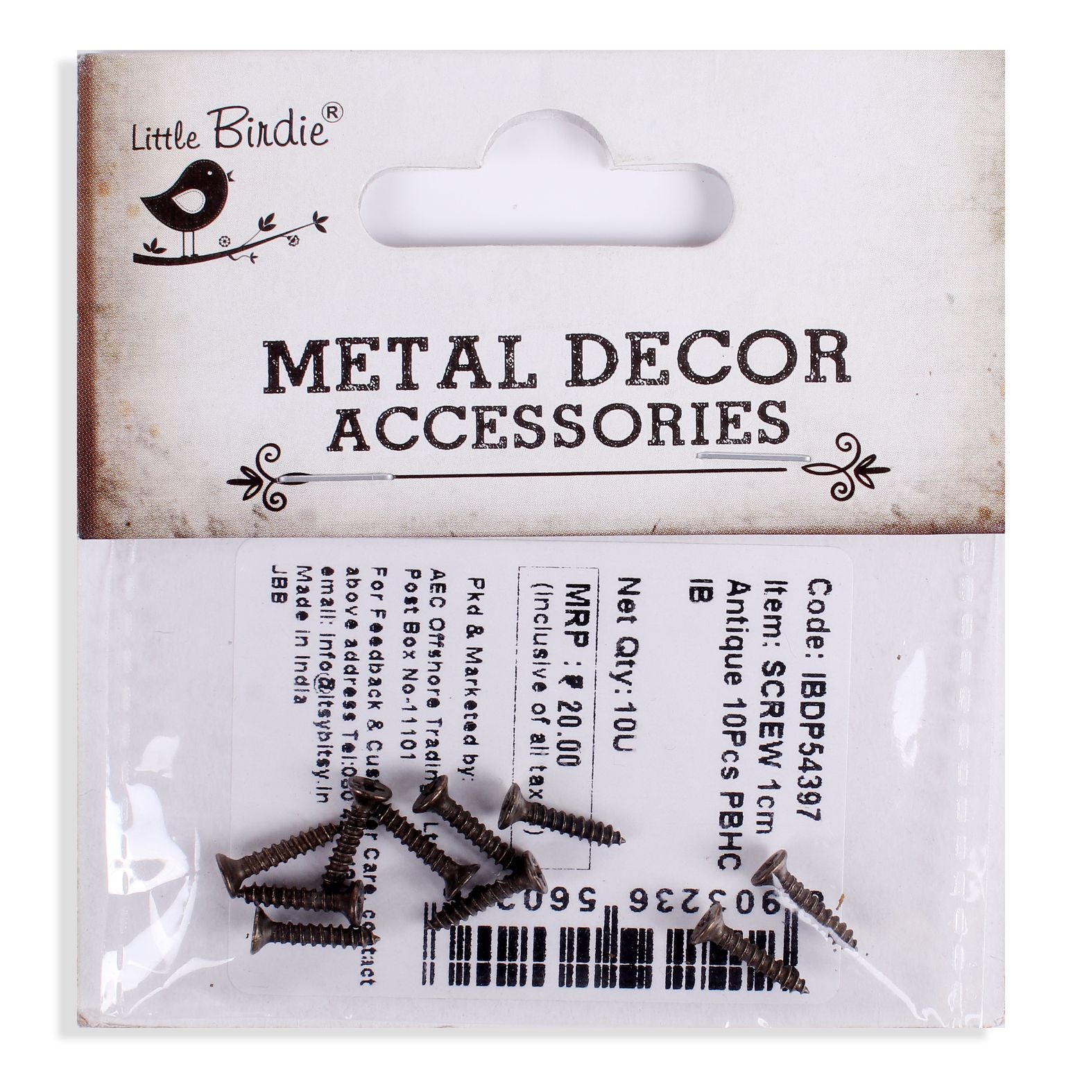 Screw 1cm Antique 10pcs