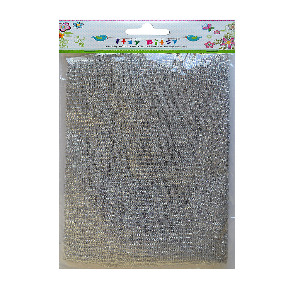 Itsy Bitsy Net Fabric - Silver 1mt