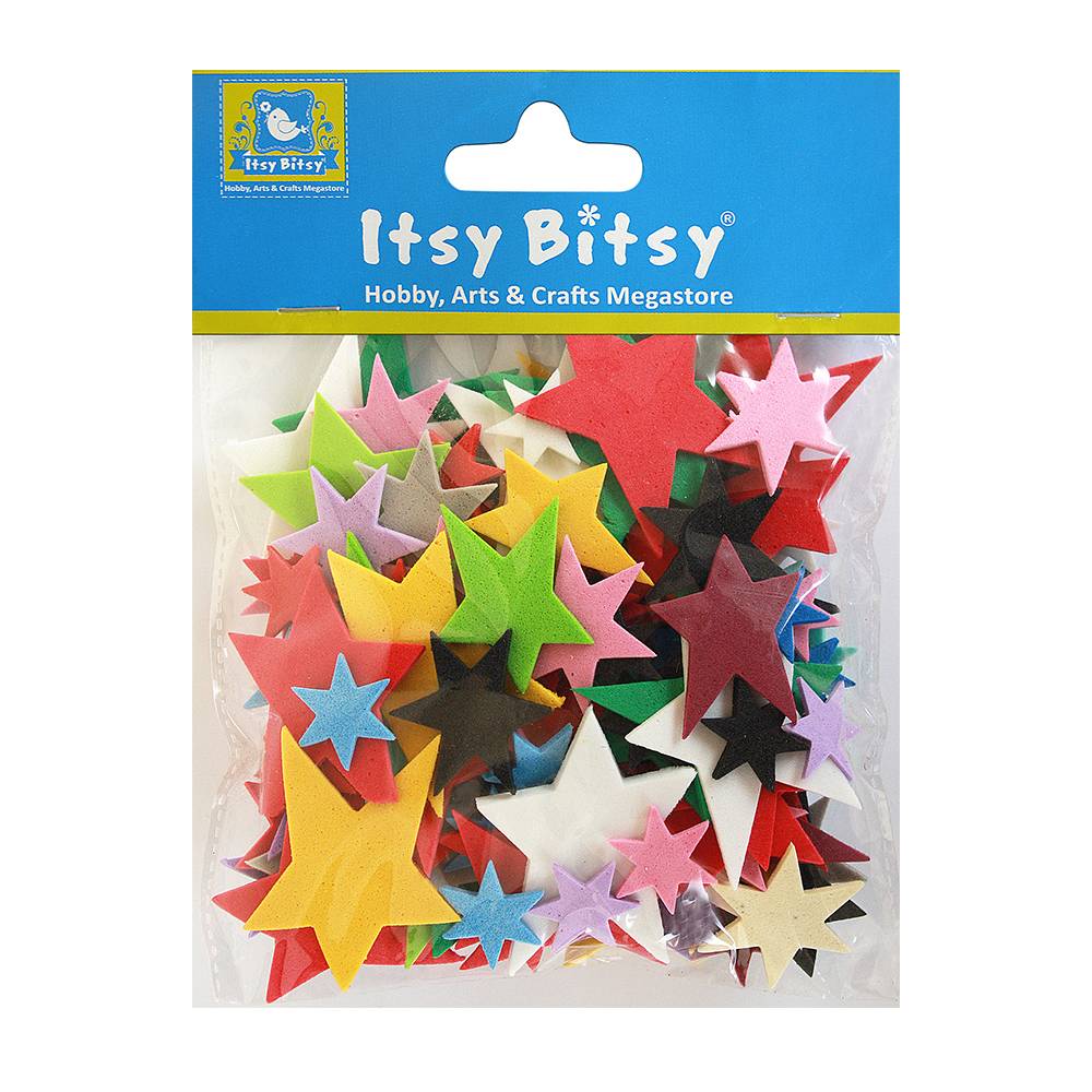 Die Cut Foam Stars 10 gms Asst 1Pk