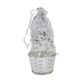 Organza Gift Bag- Basket, Silver, 1Pc