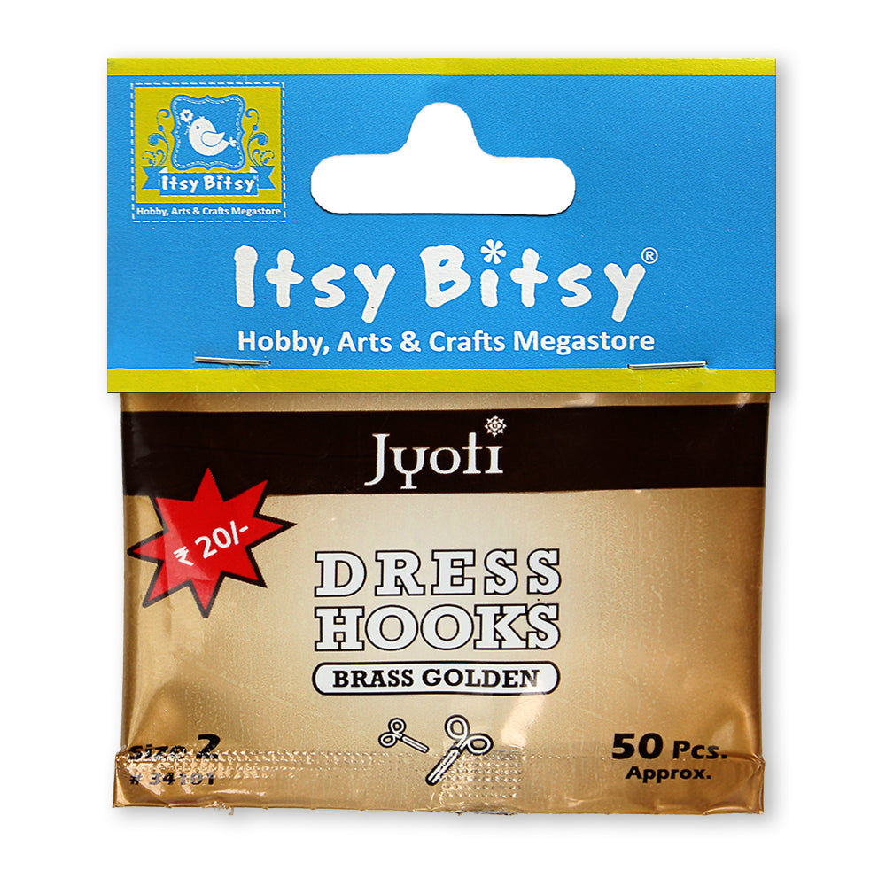 Dress Hooks Gold 50Pcs Pbhc Jyoti