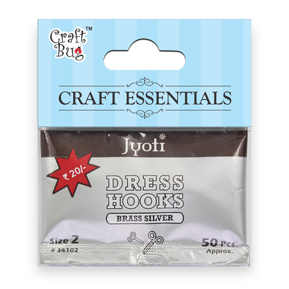 Dress Hooks Silver 50pcs