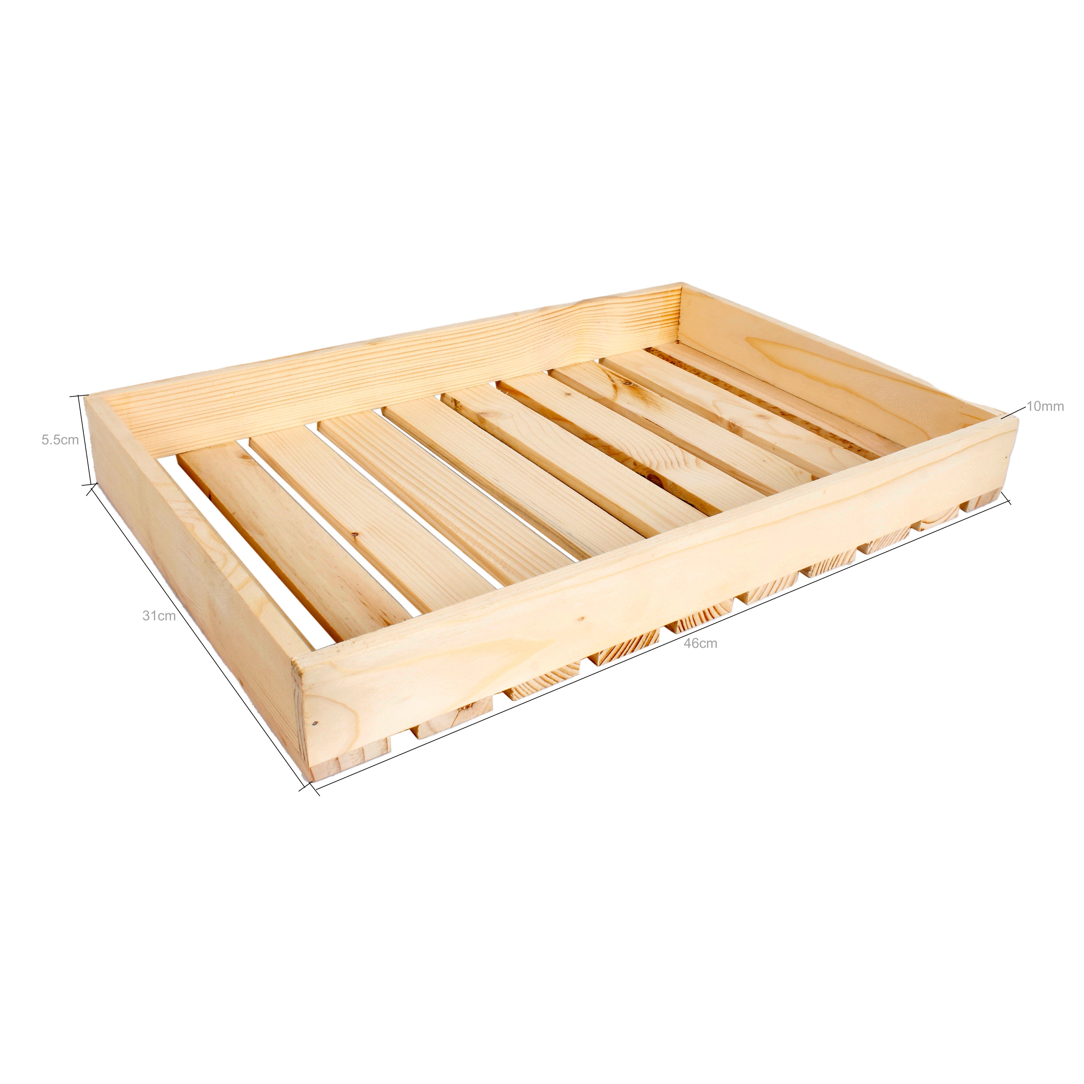 Wooden Multipurpose Slotted Serving Tray 12 X 18 X 2Inch 1Pc Ib