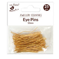 Findings Head Pin 50Mm Gold 25G