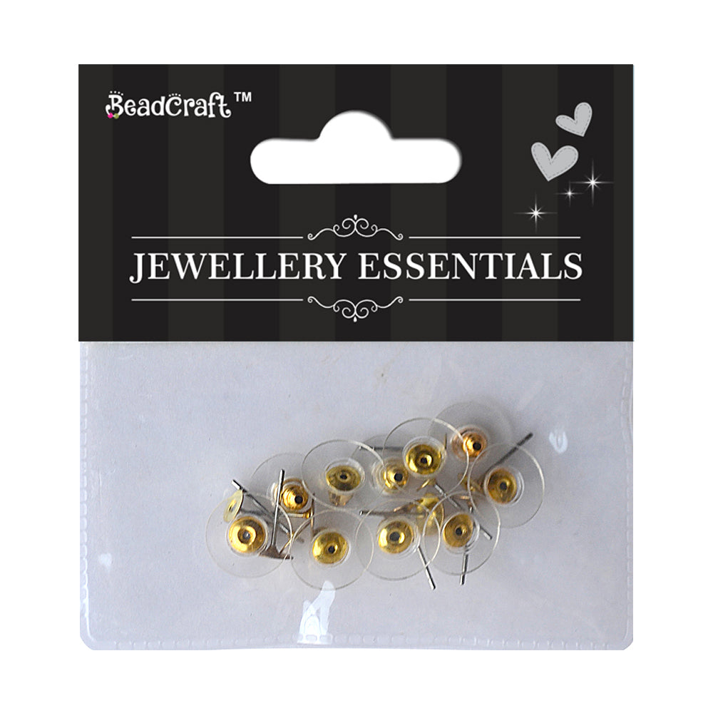 Findings Ear Post Disk Gold 20Pc