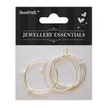 Findings Ear Hoops Round 2cm Dia Silver 6pcs