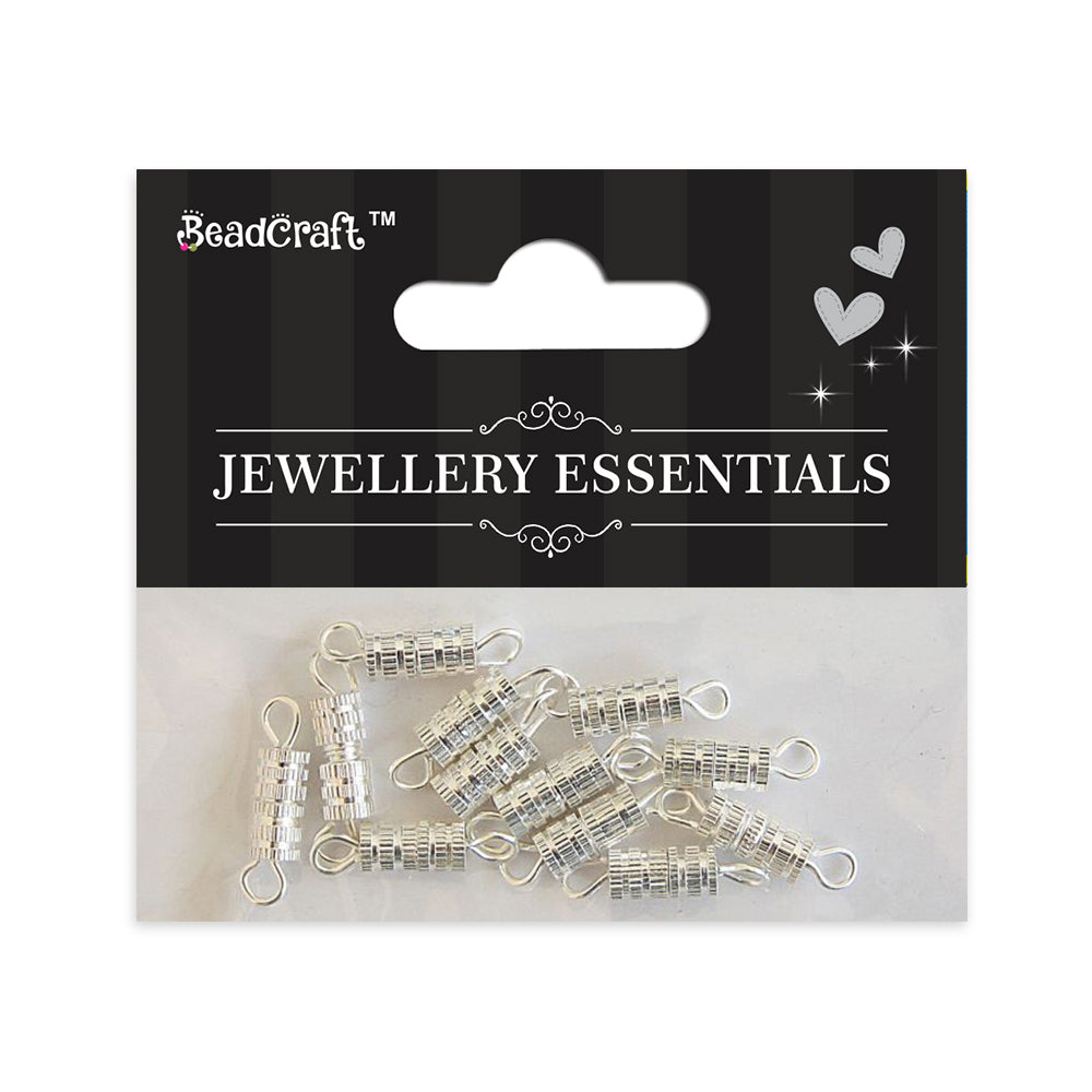 Findings Screw Clasps W/Loop Silver 12pcs
