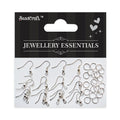 Findings Earwire Hooks & Jumprings 8Mm Silver 40Pcs