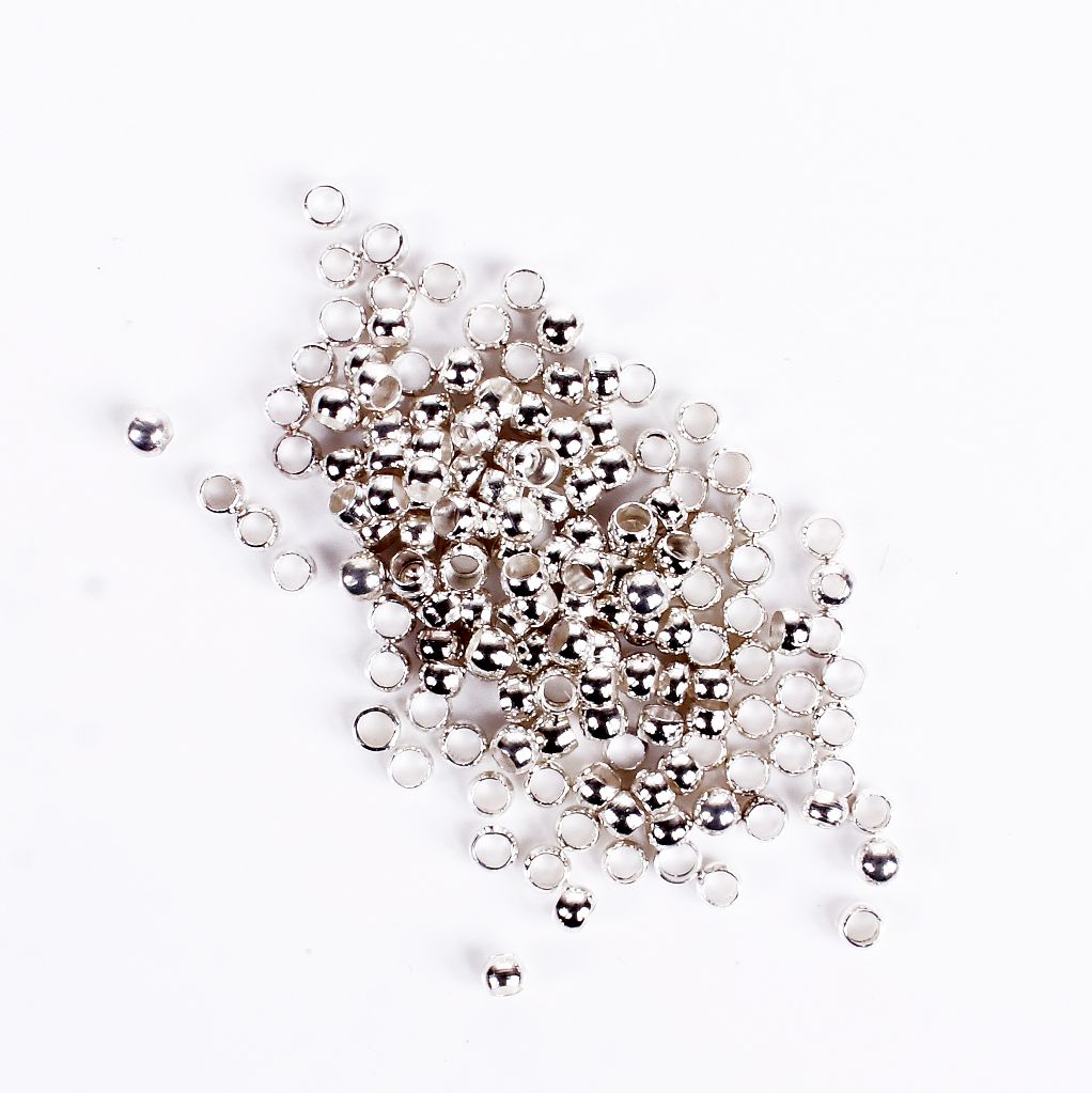Findings Crimp Beads 3Mm Silver 5Grm
