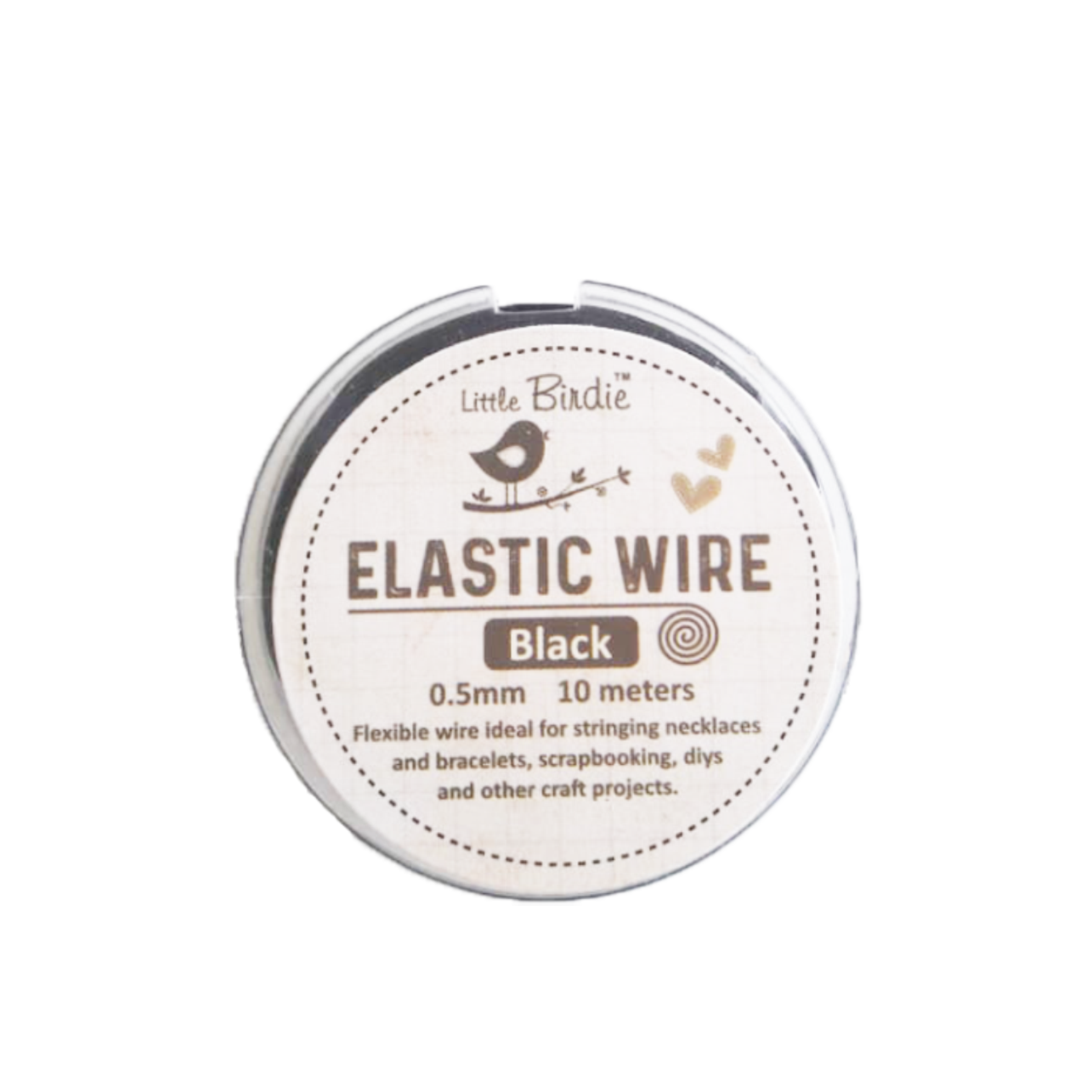 Elastic Wire 0.5Mm Black 10Mtrs 1Pc Roll Ib