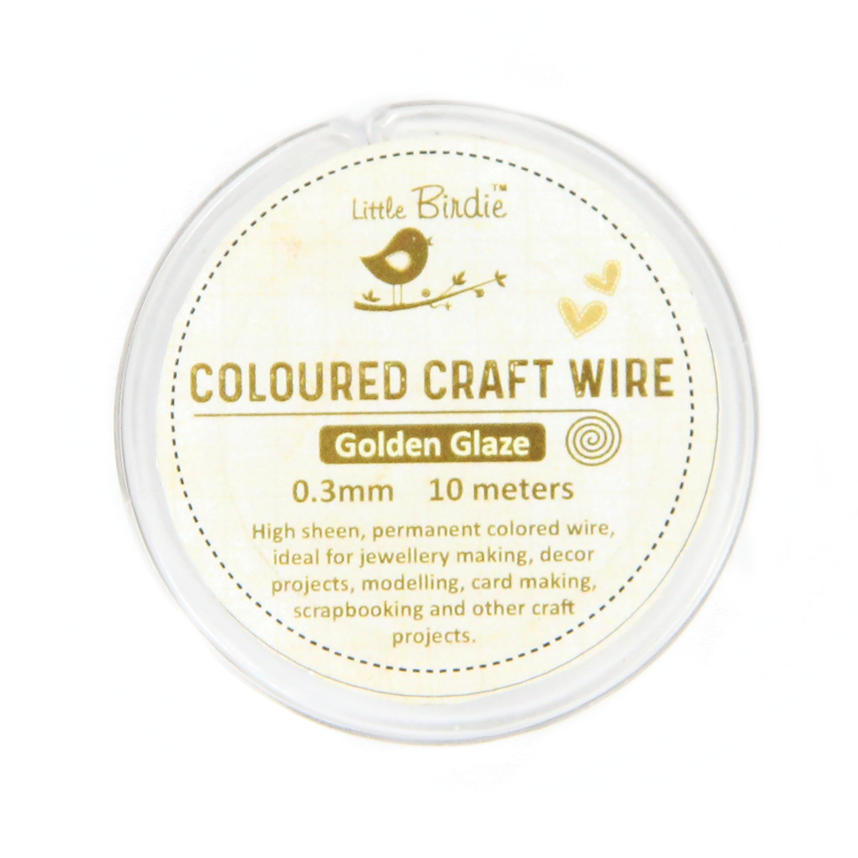 Colored Craft Wire 0.3 Mm Golden Glaze 10Mtrs 1Pc Roll Ib