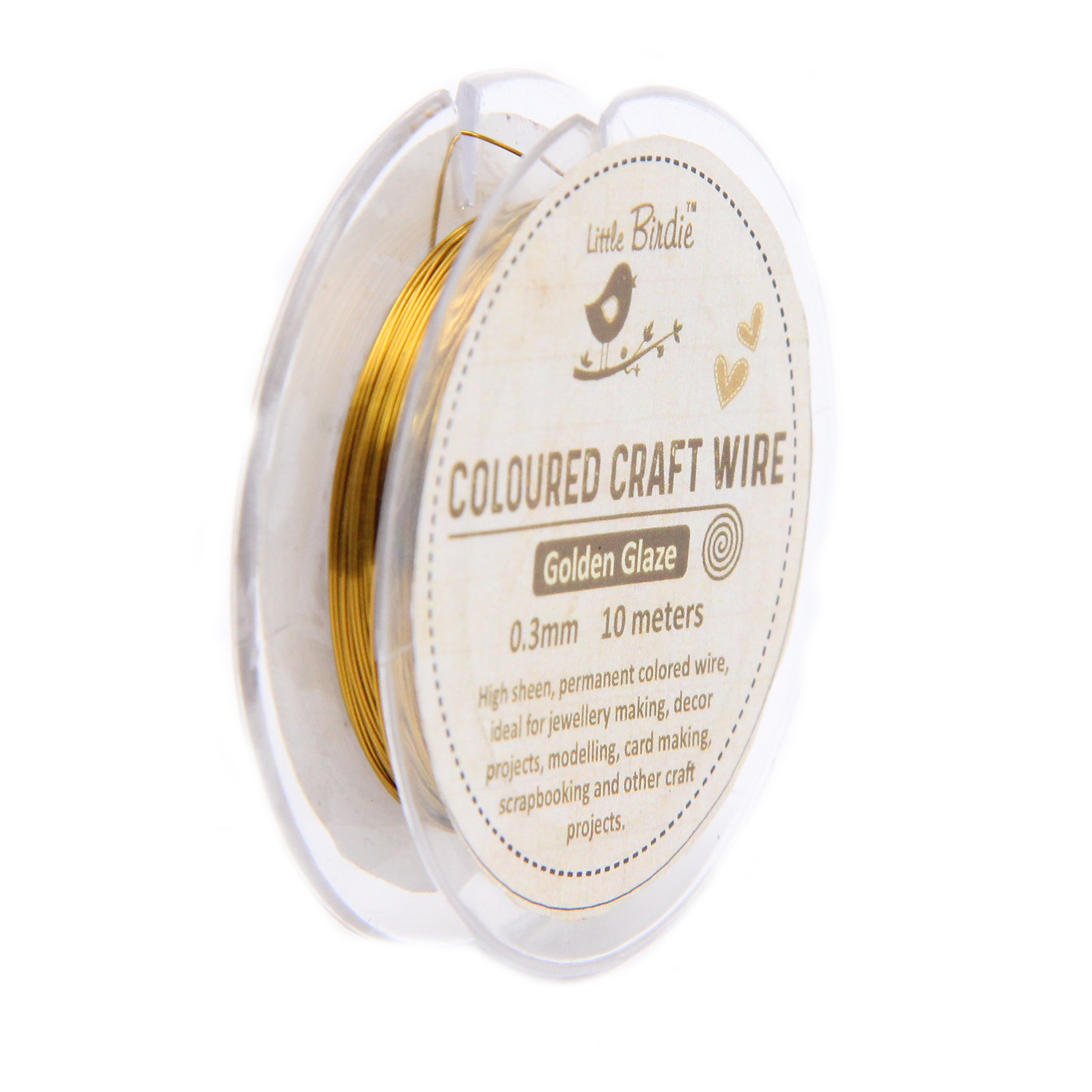 Colored Craft Wire 0.3 Mm Golden Glaze 10Mtrs 1Pc Roll Ib