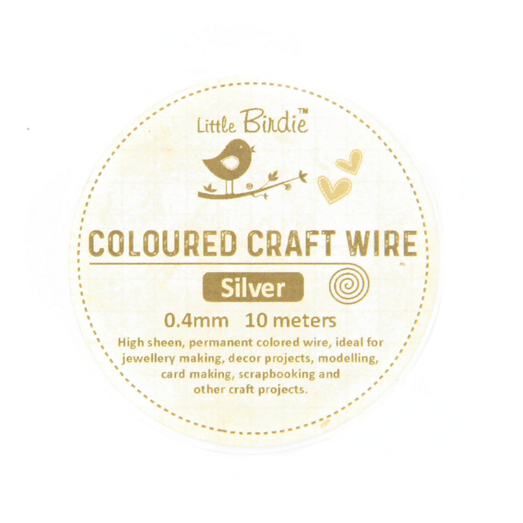 Colored Craft Wire 0.4 Mm Silver 10Mtrs 1Pc Roll Ib