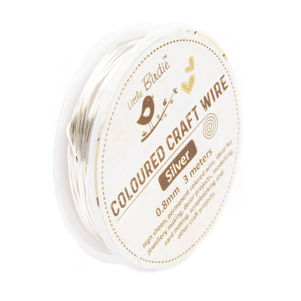 Colored Craft Wire 0.8 Mm Silver 3Mtrs 1Pc Roll Ib
