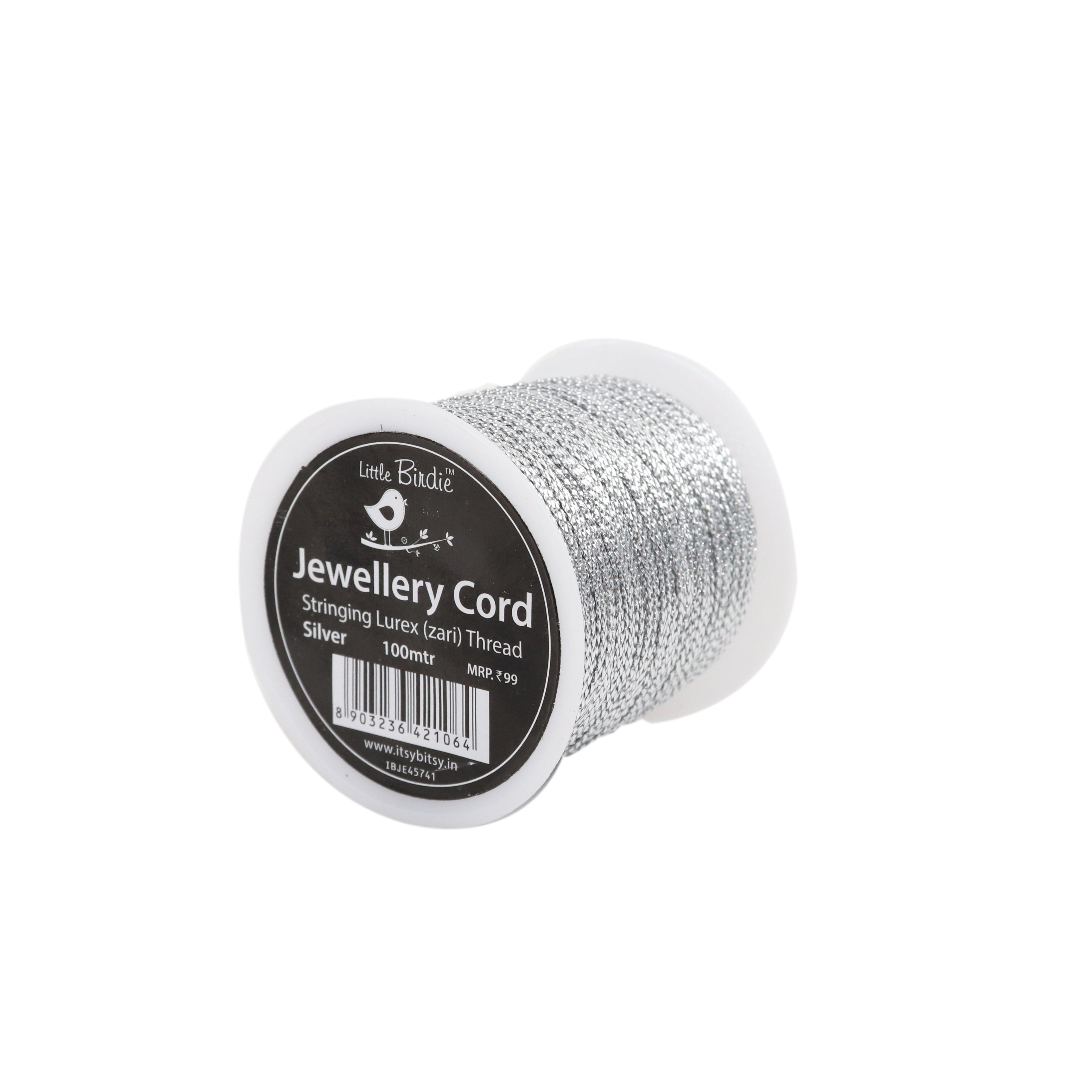Stringing Zari Thread Grey Sky - 100mtrs, 1Roll