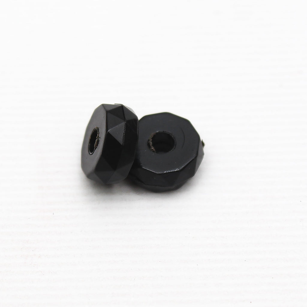 Beads Glossy Black Faceted O 7Mm X 3Mm 30G Pb Ib