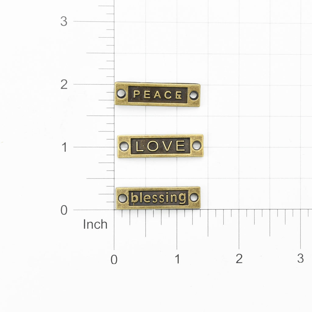 Metal Charms Love And Bleasings 3Pcs Pbci Ib
