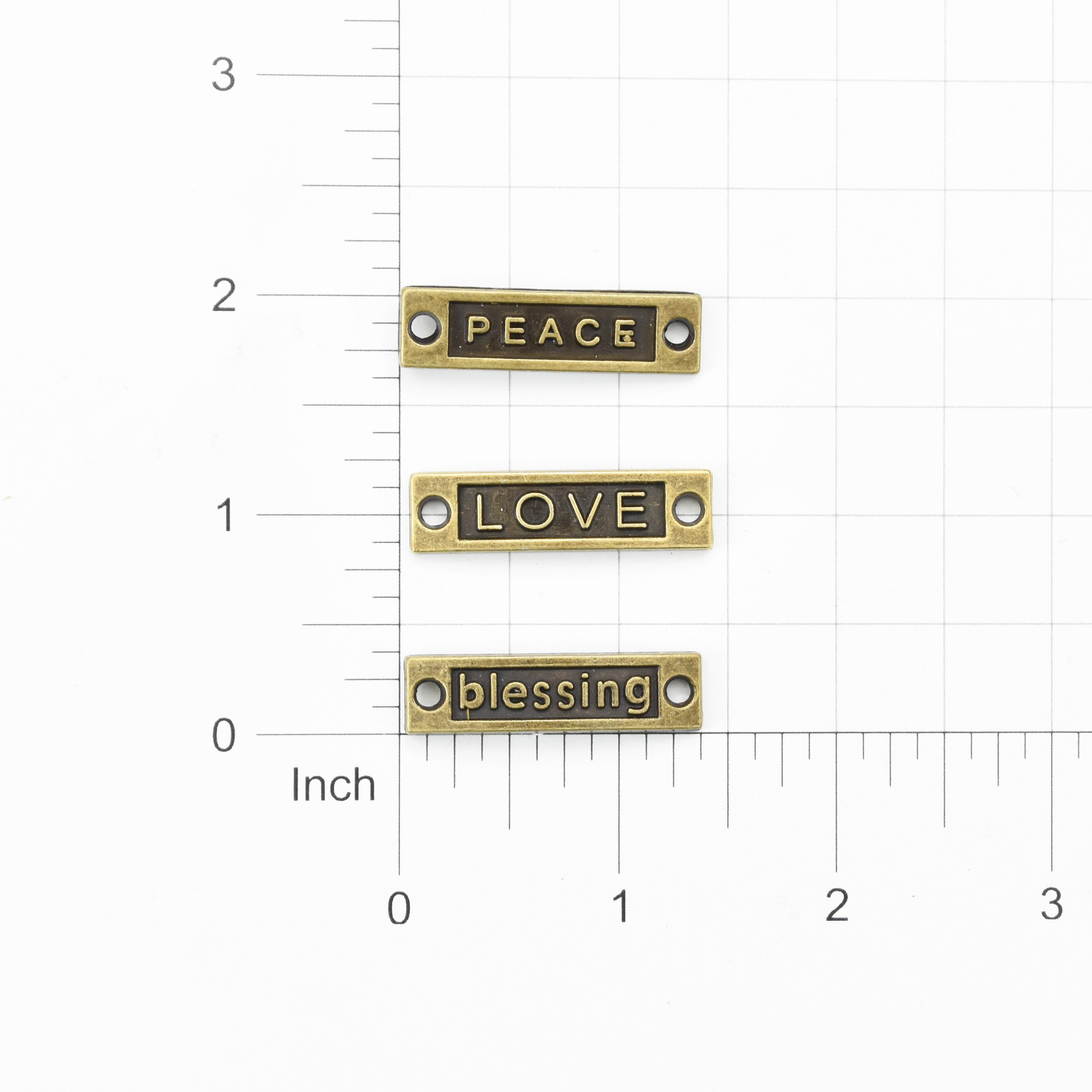 Metal Charms Love And Bleasings 3Pcs Pbci Ib