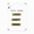 Metal Charms Love And Bleasings 3Pcs Pbci Ib