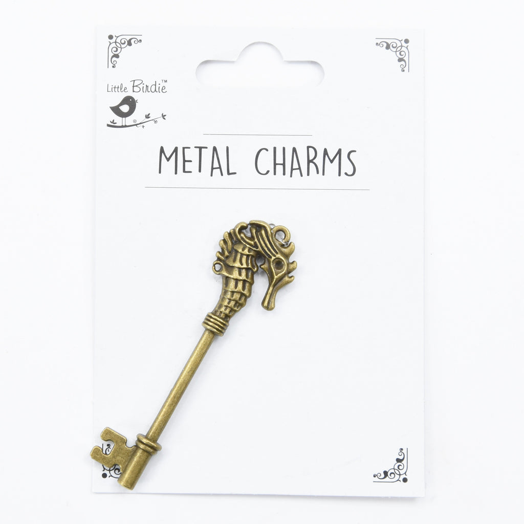 Metal Charms Seahorse 1Pc Pbci Ib