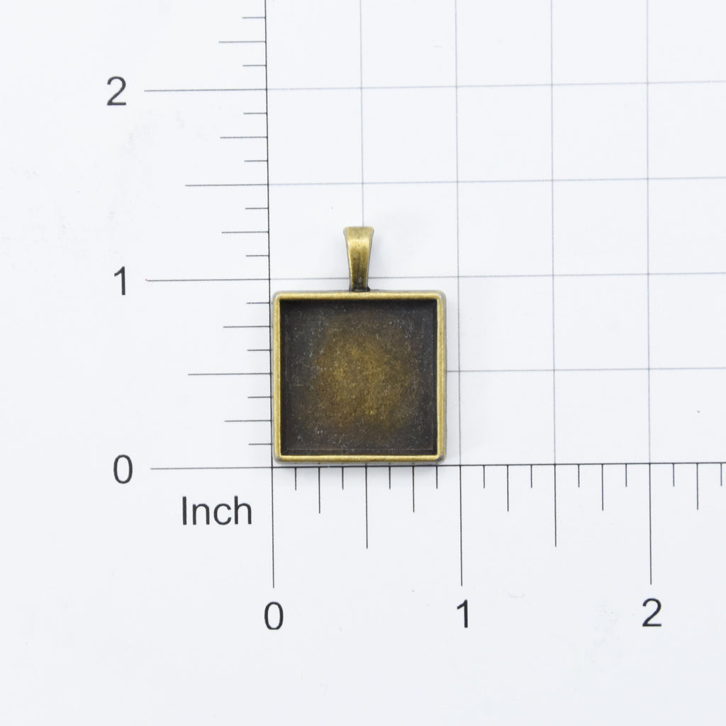 Metal Charms Pendant Blank Square 1Pc Pbci Ib
