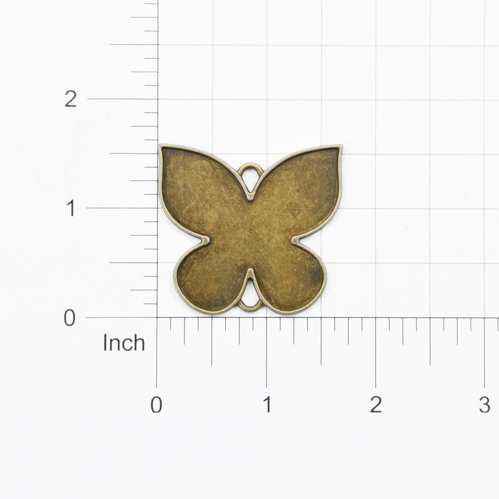 Metal Charms Pendant Blank Butterfly 1Pc Pbci Ib