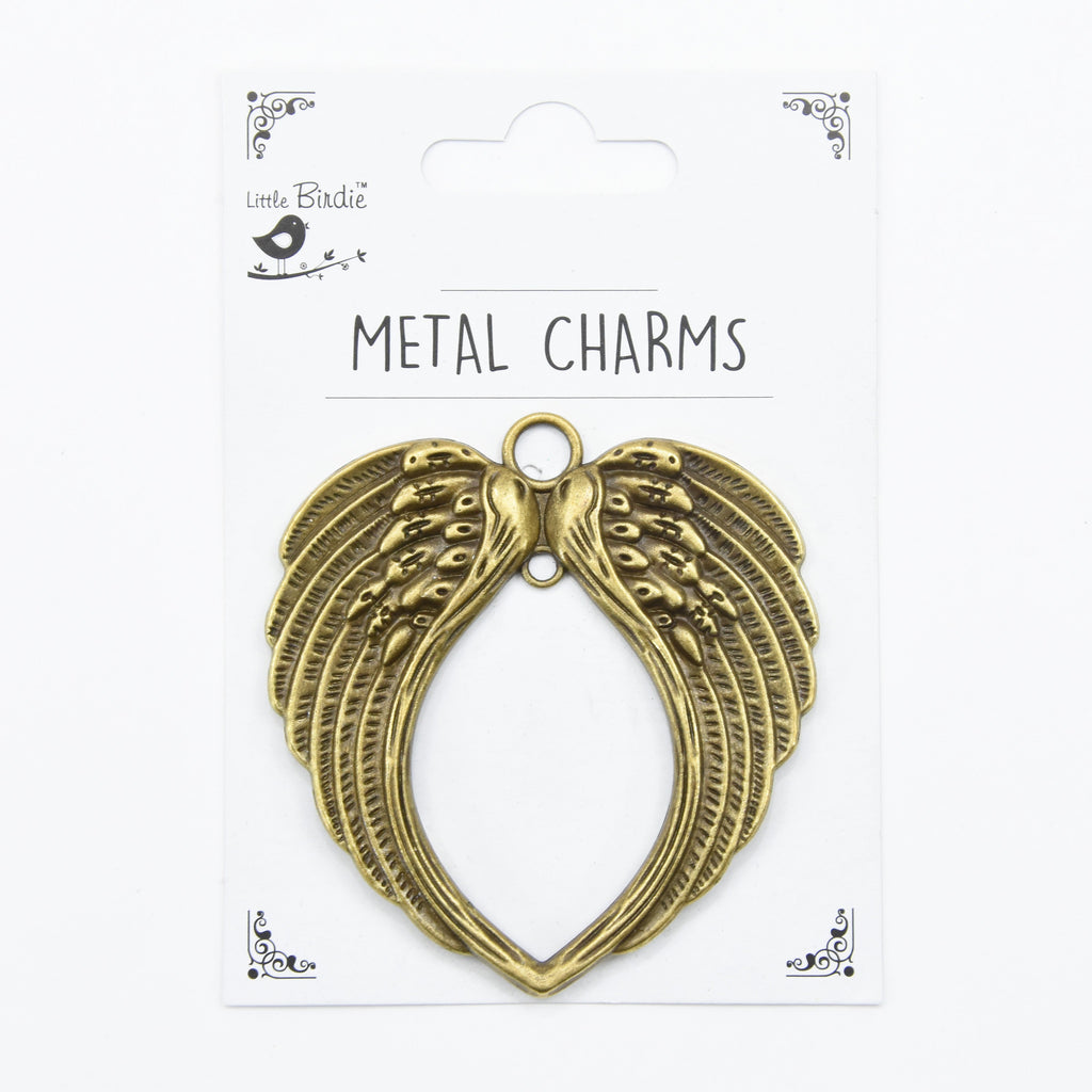 Metal Charms Wings 1Pc Pbci Ib